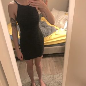Form fitting dark grey dress
